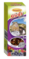AVI Tyčinky deluxe s lesním ovocem pro křečky, potkany a myši 2x60g