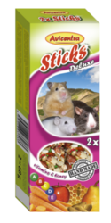 AVI Tyčinky deluxe s vitamíny a medem pro křečky, potkany a myši 2x60g