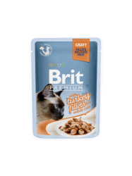 Brit Premium Cat Pouch with Turkey Fillets in Gravy for Adult Cats 85g