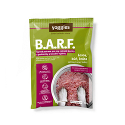 Yoggies B.A.R.F. Losos, kůň, krůta s probiotiky a kloubní výživou 500g