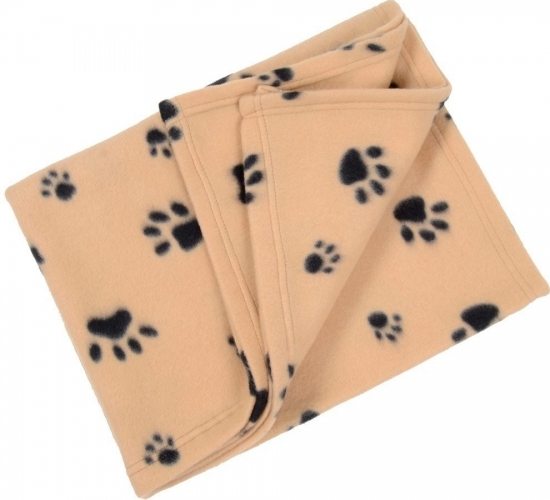 Fleecová deka pro psy a kočky hnědý + tlapky 100x70cm - kopie