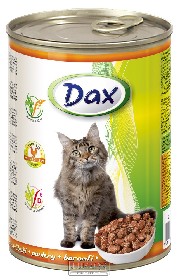Konzerva pro kočky Dax kousky drůbeží 415 g