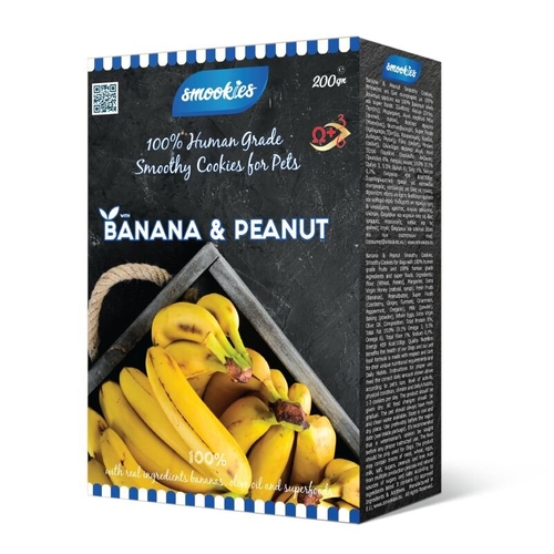 SMOOKIES Premium BANANA - banánové sušenky s arašídy 200g 