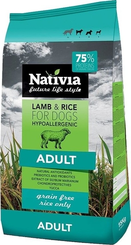 Nativia Adult lamb&rice 15kg + DOPRAVA NEBO DÁRKY ZA 40 KČ ZDARMA, NAVÍC AKCE 10+1 GRATIS!