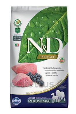 N&D PRIME DOG Adult M/L Lamb & Blueberry 2,5kg + PAMLSKY ZA 44 KČ ZDARMA!