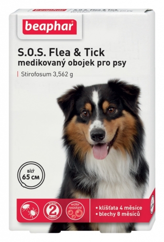 Antiparazitní obojek pro psy BEAPHAR SOS 65cm - účinnost až 8 měsíců