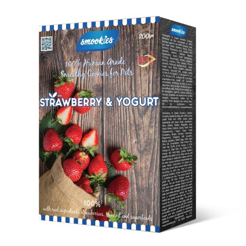 SMOOKIES Premium STRAWBERRY - jahodové sušenky s jogurtem 200g  